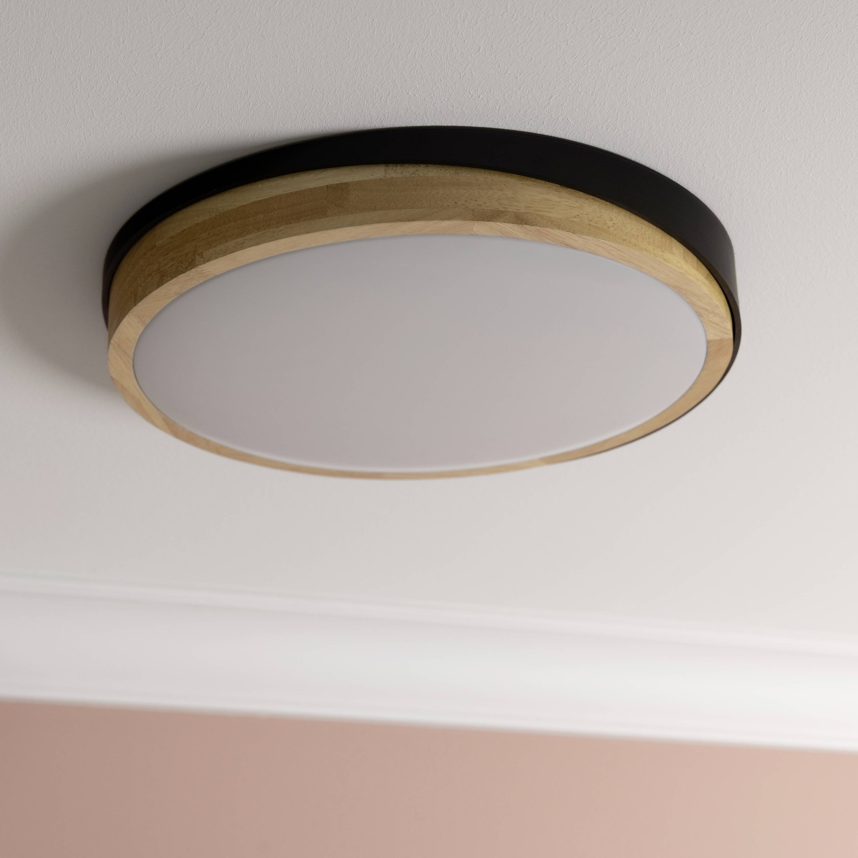 Brilliant G80845/76 Baarlo LED-Deckenleuchte LED LED fest eingebaut 24W Schwarz (matt), Holz