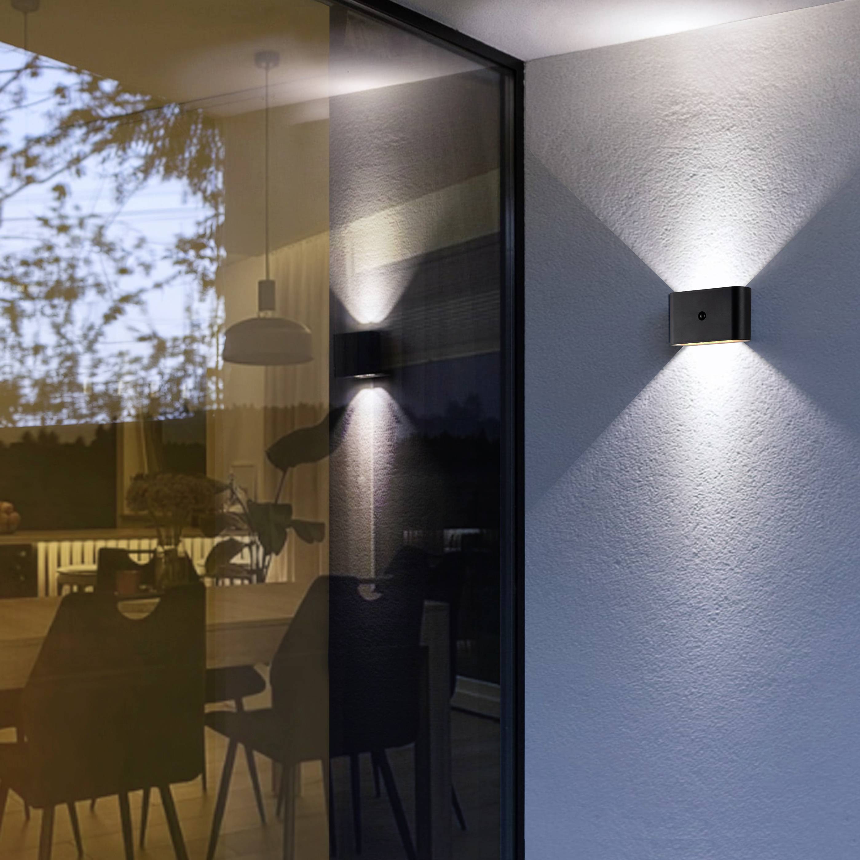 Brilliant Xino G80605/06 LED-Außenwandleuchte mit Bewegungsmelder LED LED fest eingebaut 34W Schwarz