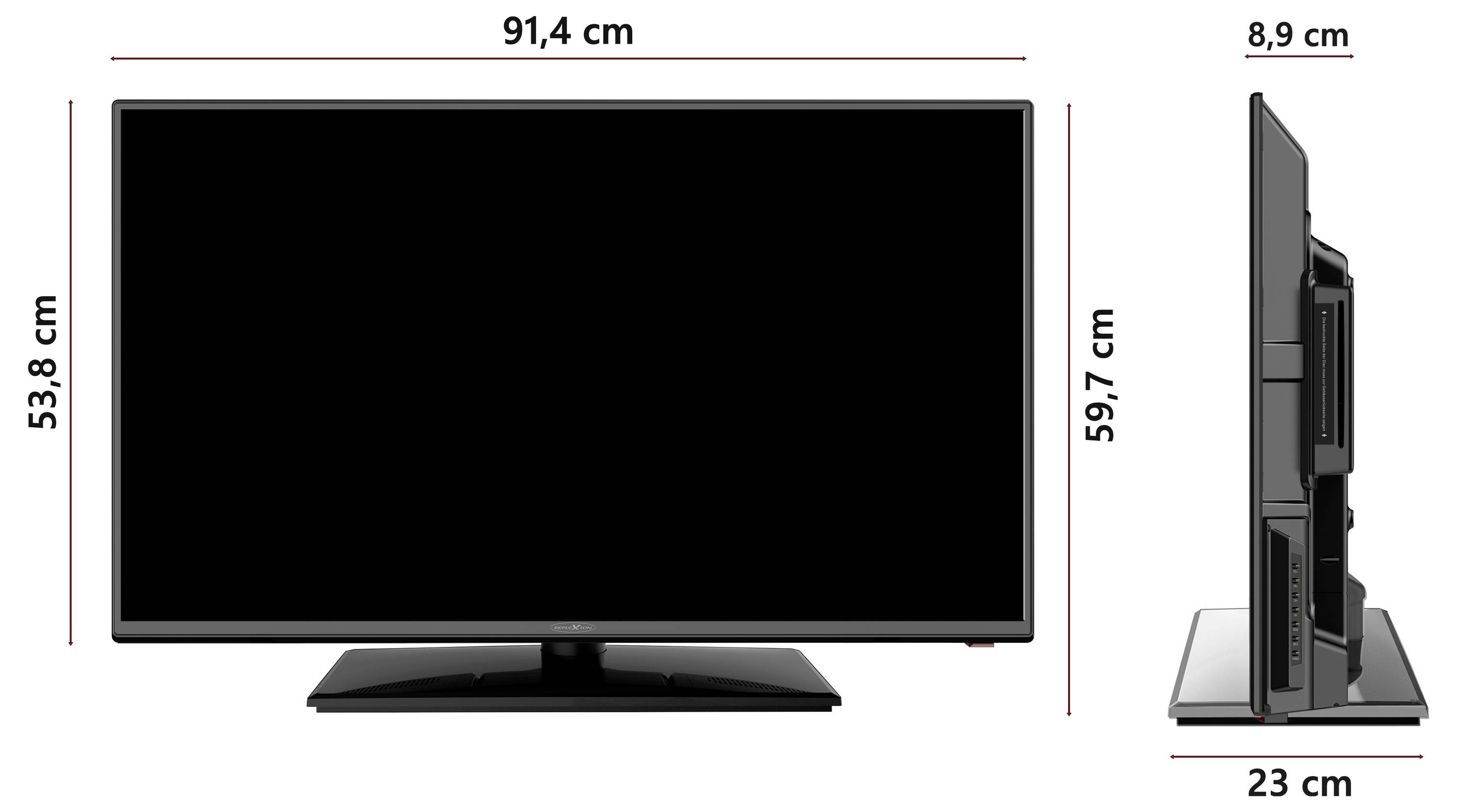 Reflexion LDDW40iBT LCD-TV 100cm 40 Zoll EEK E (A - G) DVB-T2, DVB-C, DVB-S2, Full HD, Smart TV, WLAN, DVD-Player, CI+ Schwarz