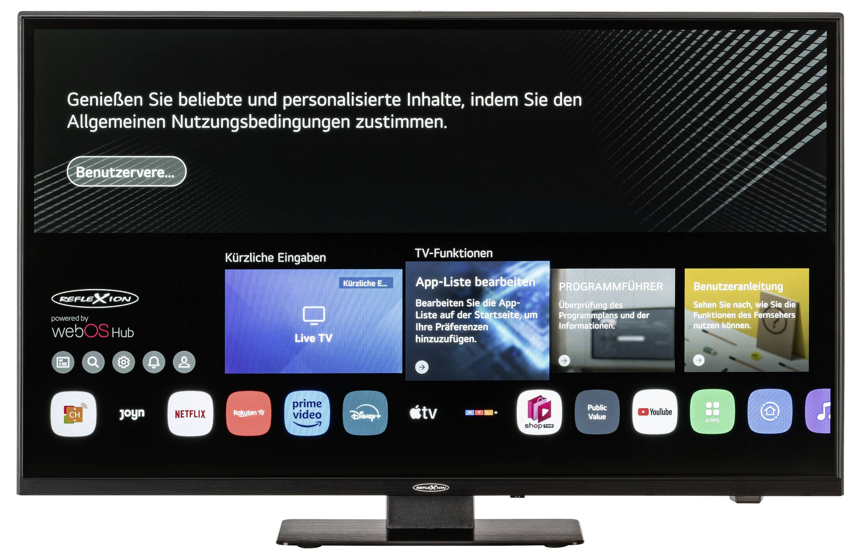 Reflexion LDDX24iBT_B LCD-TV 60cm 24 Zoll EEK E (A - G) DVB-T2, DVB-C, DVB-S2, Full HD, Smart TV, WLAN, DVD-Player, CI+ Schwarz