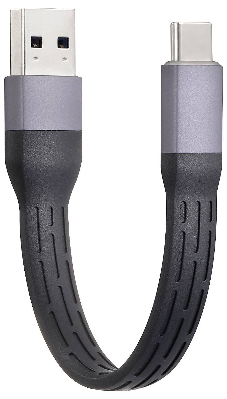 USB-Kabel mit einem USB-A-Anschluss auf der einen Seite und einem USB-C-Anschluss auf der anderen.