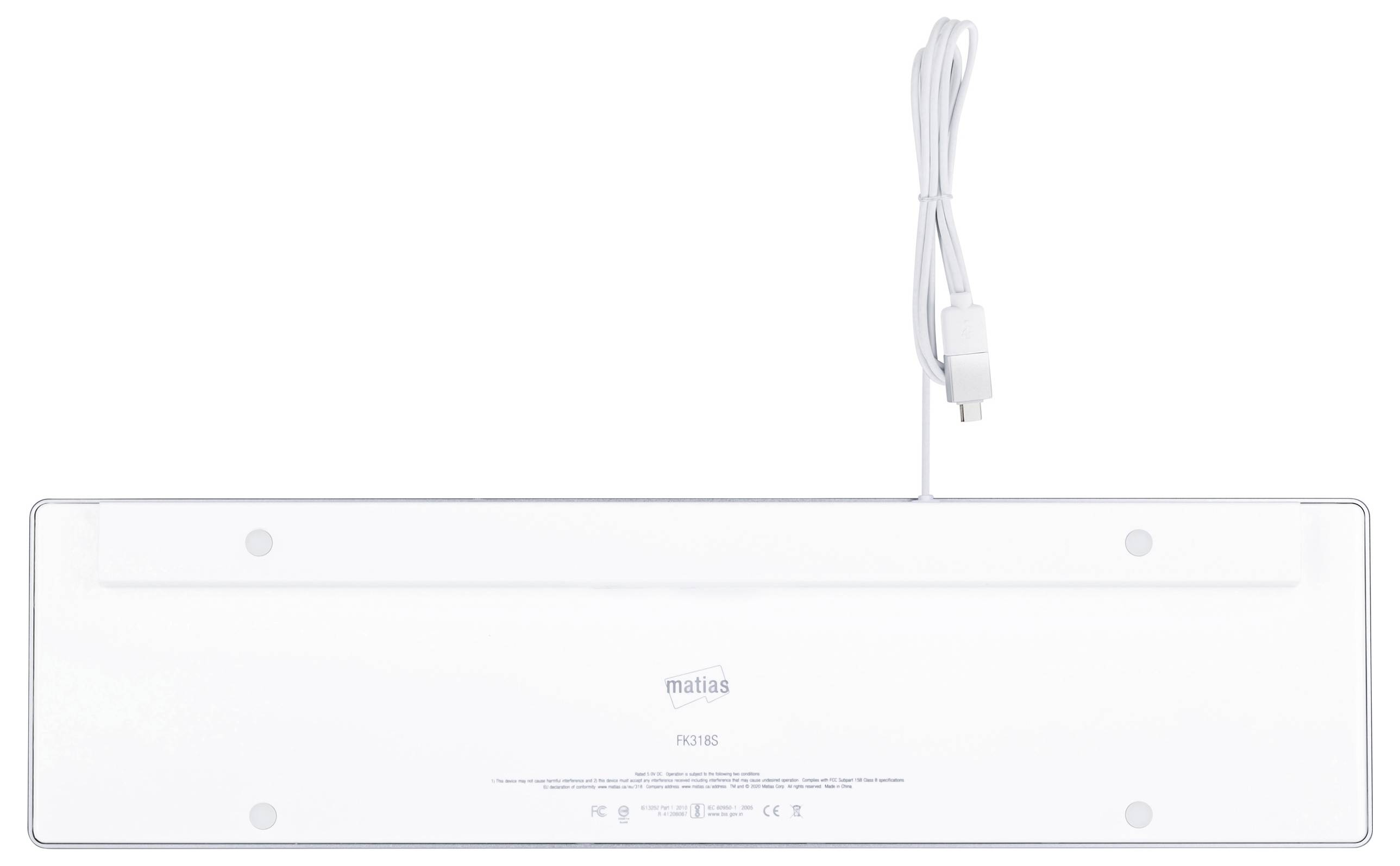 Matias FK318S-EN Wired Aluminium Keyboard for Mac USB Tastatur US-Englisch, QWERTY, Mac Silber