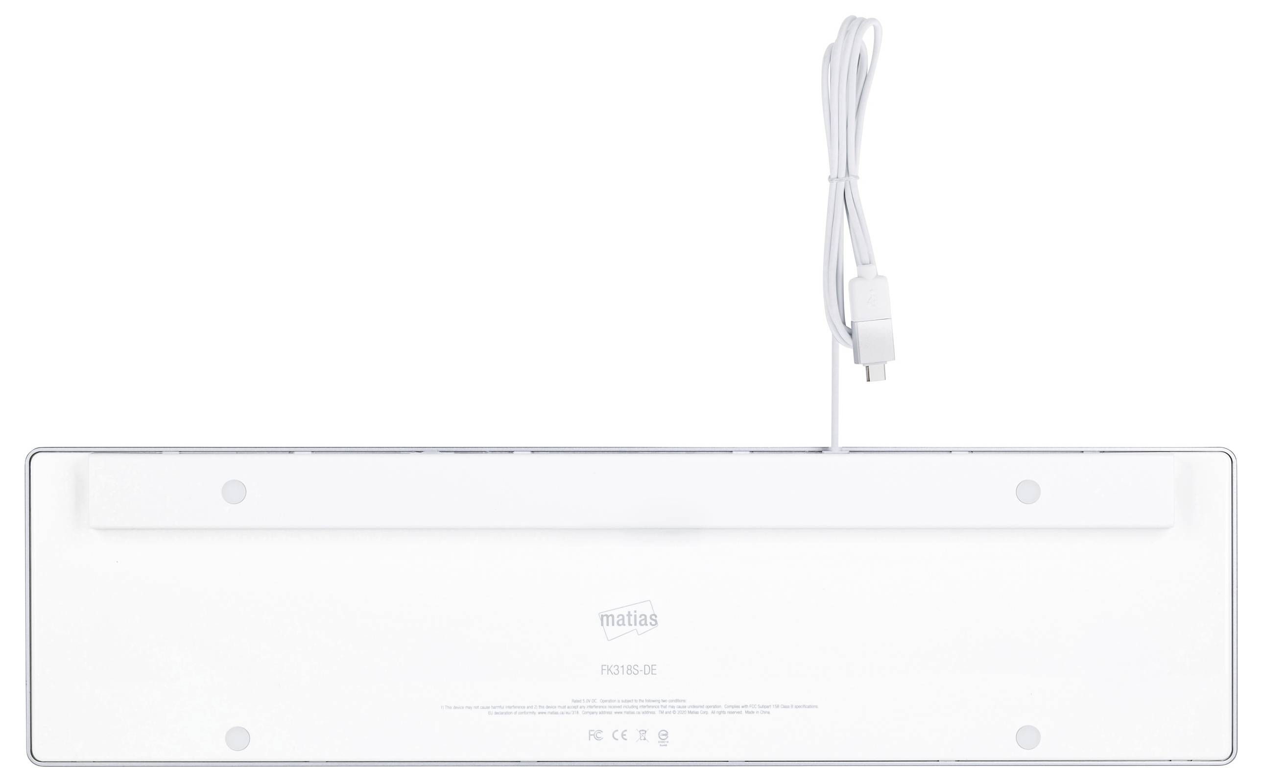 Matias FK318S-DE Wired Aluminium Keyboard for Mac USB Tastatur Deutsch, QWERTZ, Mac Silber