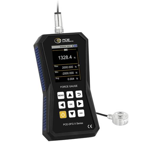 PCE Instruments Kraftmesser PCE-DFG 2K XF |2000N |Genauigkeit ±0,05% FS |32GB Speicher für 30 Mio. Messpunkte |USB-C