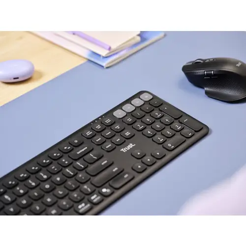 Trust Vaiya Bluetooth® Tastatur Deutsch, QWERTZ Schwarz Wiederaufladbar Trust Vaiya Bluetooth® Tastatur Deutsch, QWERTZ Schwarz Wiederaufladbar