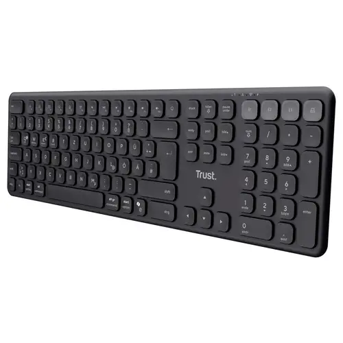 Trust Vaiya Bluetooth® Tastatur Deutsch, QWERTZ Schwarz Wiederaufladbar Trust Vaiya Bluetooth® Tastatur Deutsch, QWERTZ Schwarz Wiederaufladbar