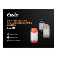 Fenix Light FECL26R-Schwarz CL26R LED Camping-Leuchte 400lm Li-Ionen Akkus 116g Schwarz Fenix Light FECL26R-Schwarz CL26R LED Camping-Leuchte 400lm Li-Ionen Akkus 116g Schwarz