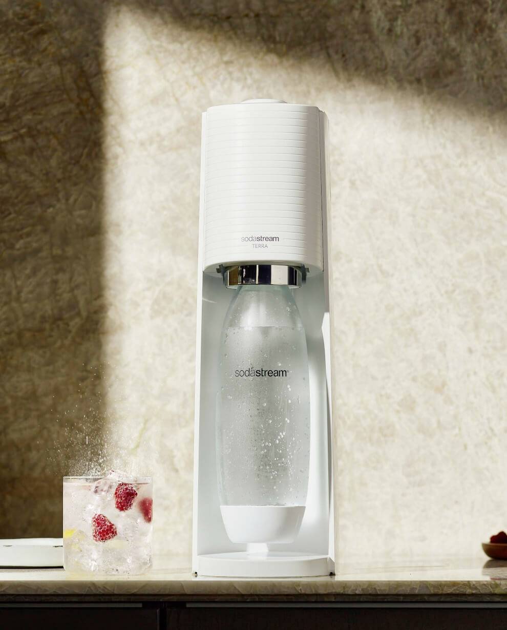 Sodastream Wassersprudler Sprudelmaschine Terra Megapack Qc White Weiß Set