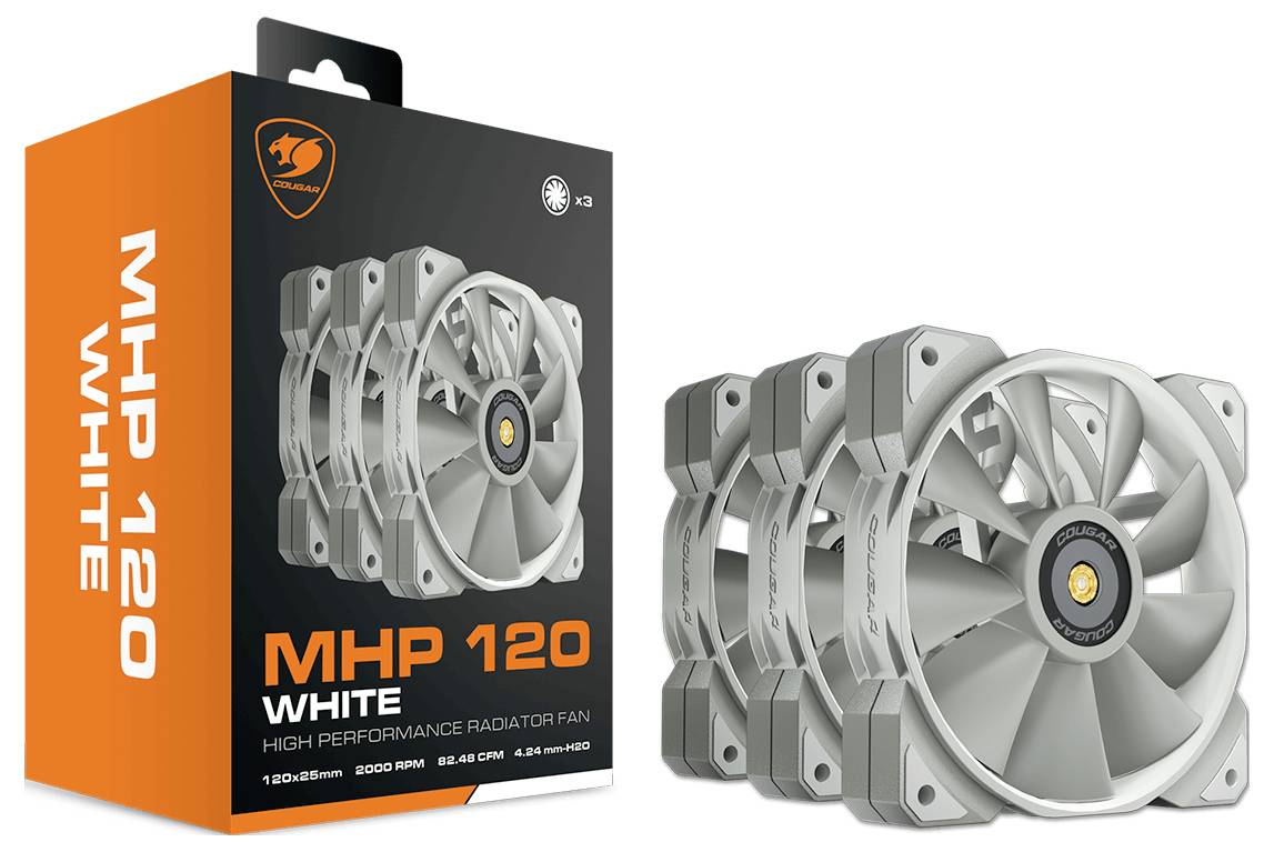 Cougar CGR-CF-MHP12HB3-W PC-Gehäuse-Lüfter Weiß (B x H x T) 120 x 25 x 120mm