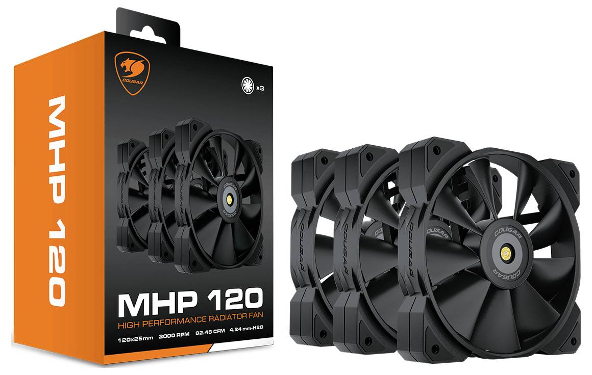 Cougar CGR-CF-MHP12HB3 PC-Gehäuse-Lüfter Schwarz (B x H x T) 120 x 25 x 120mm