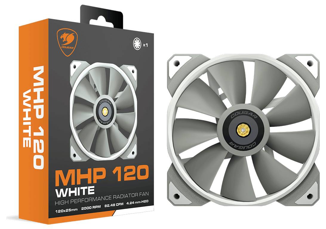 Cougar CGR-CF-MHP12HB-W PC-Gehäuse-Lüfter Weiß (B x H x T) 120 x 25 x 120mm
