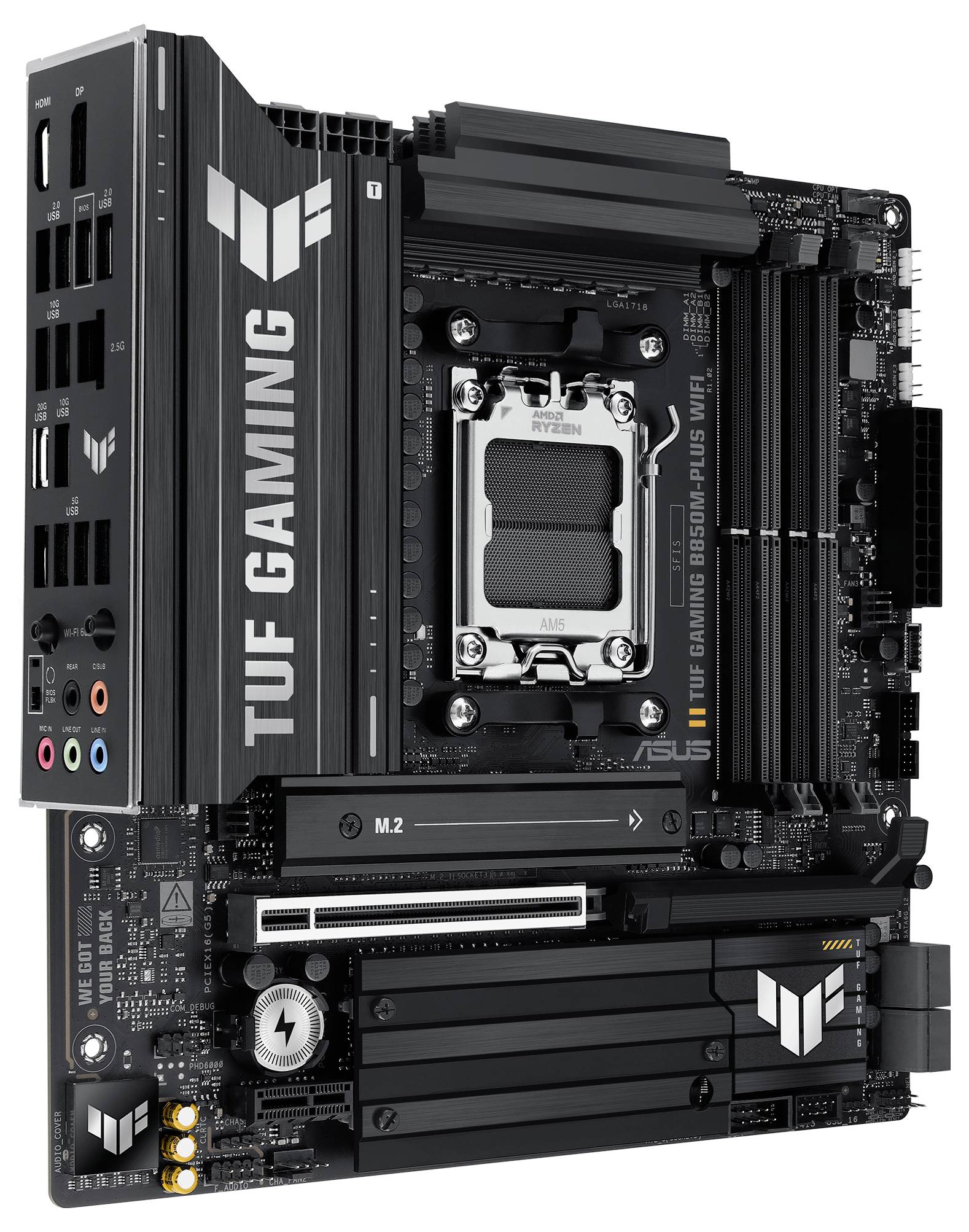 Asus TUF B850M-PLUS Mainboard Formfaktor (Details) Micro-ATX Mainboard-Chipsatz AMD® B850