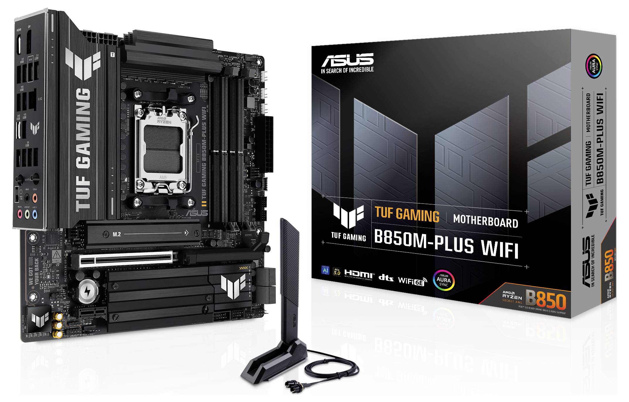 Asus TUF B850M-PLUS Mainboard Formfaktor (Details) Micro-ATX Mainboard-Chipsatz AMD® B850