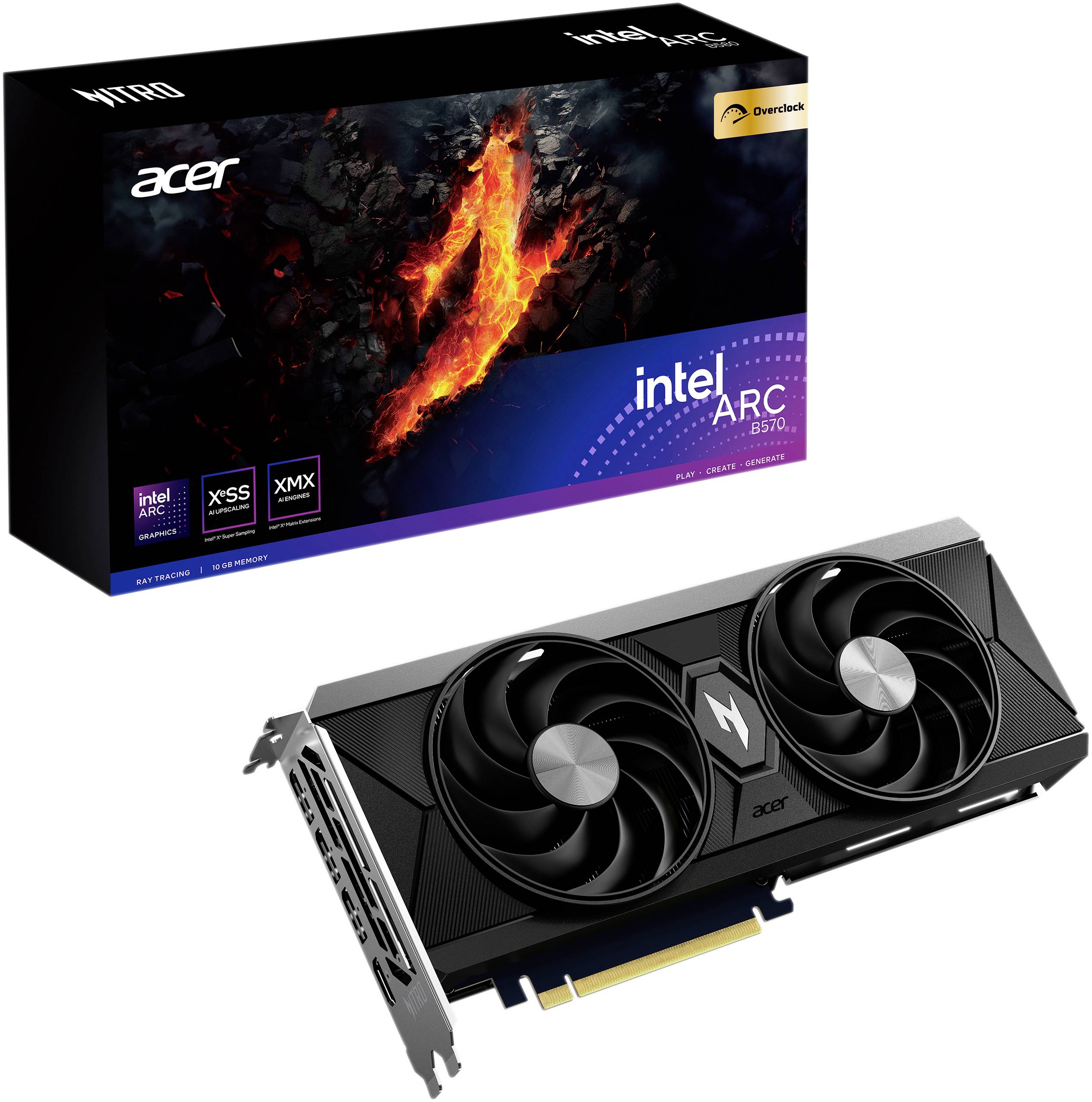 Acer Grafikkarte Intel Arc™ 570 Arc B570 10 GB GDDR6-RAM DisplayPort, HDMI®