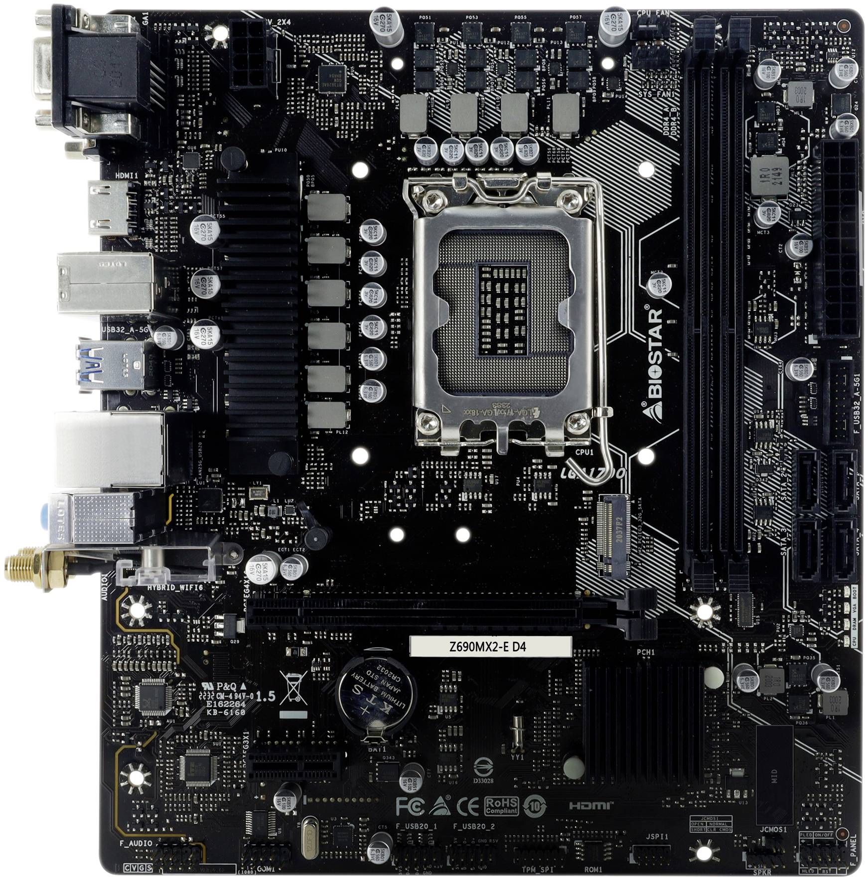 BioStar Z690MX2-E D4 Mainboard Formfaktor (Details) Micro-ATX Mainboard-Chipsatz Intel® Z690