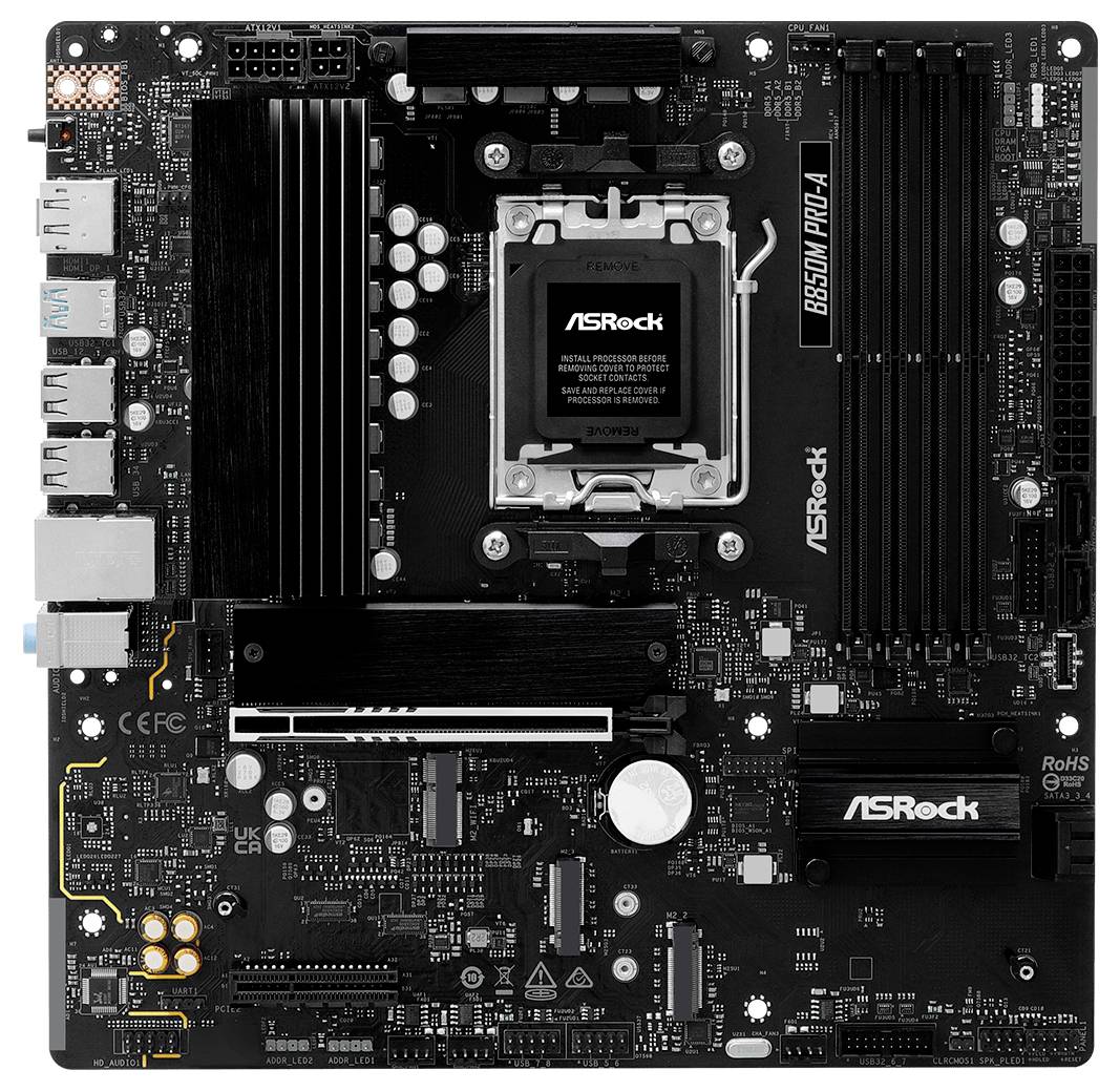 ASRock B850M Pro-A Mainboard Sockel (PC) AMD® AM5 Formfaktor (Details) Micro-ATX Mainboard-Chipsatz AMD® B850
