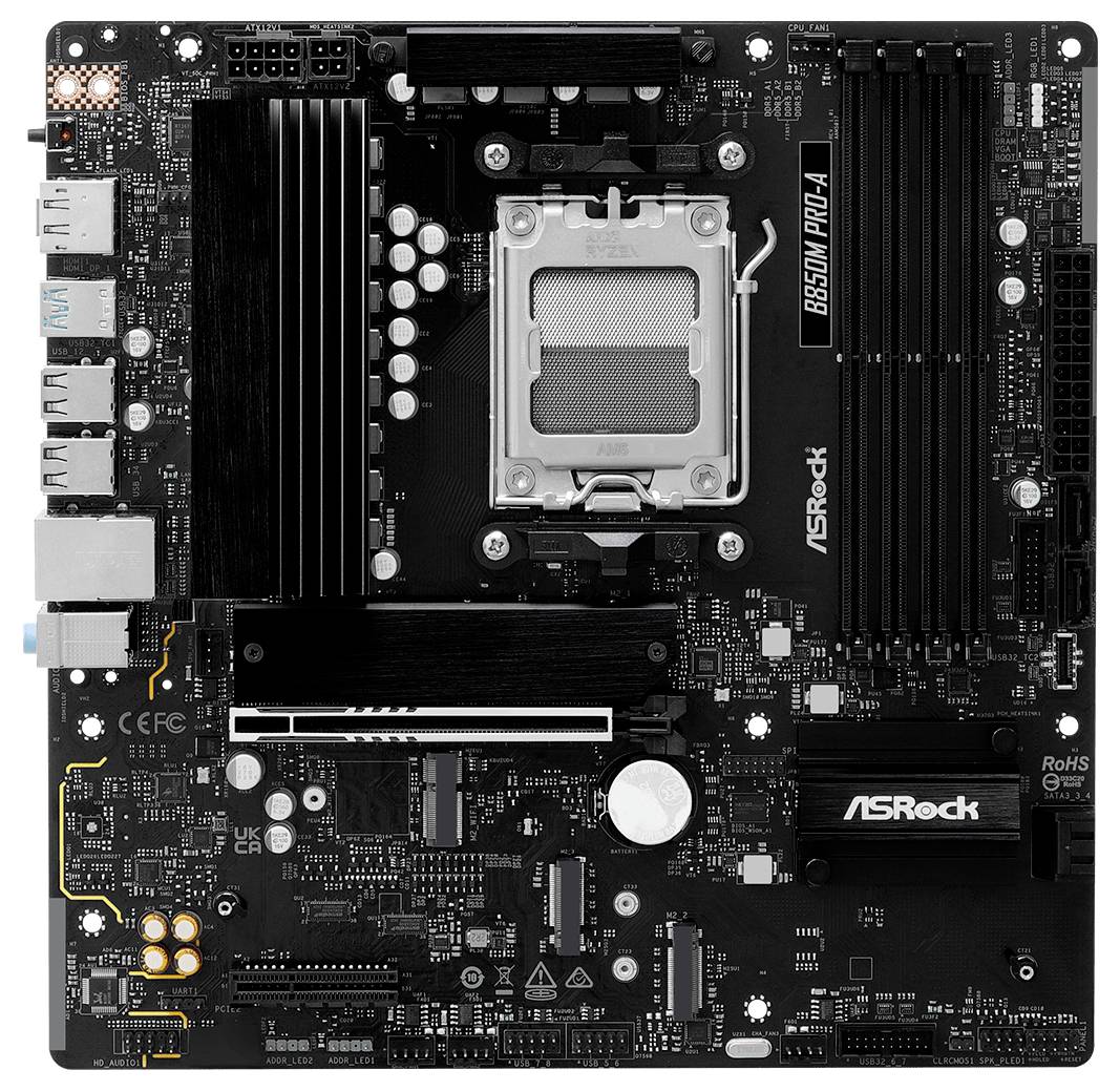 ASRock B850M Pro-A Mainboard Sockel (PC) AMD® AM5 Formfaktor (Details) Micro-ATX Mainboard-Chipsatz AMD® B850