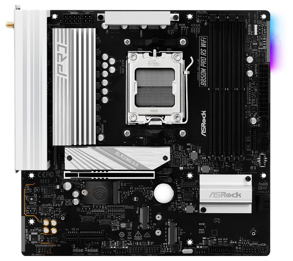 ASRock B850M Pro RS Mainboard Sockel (PC) AMD® AM5 Formfaktor (Details) Micro-ATX Mainboard-Chipsatz AMD® B850