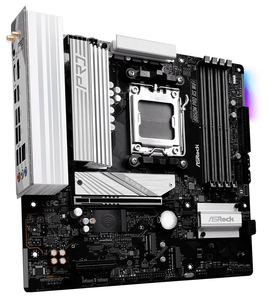 ASRock B850M Pro RS Mainboard Sockel (PC) AMD® AM5 Formfaktor (Details) Micro-ATX Mainboard-Chipsatz AMD® B850