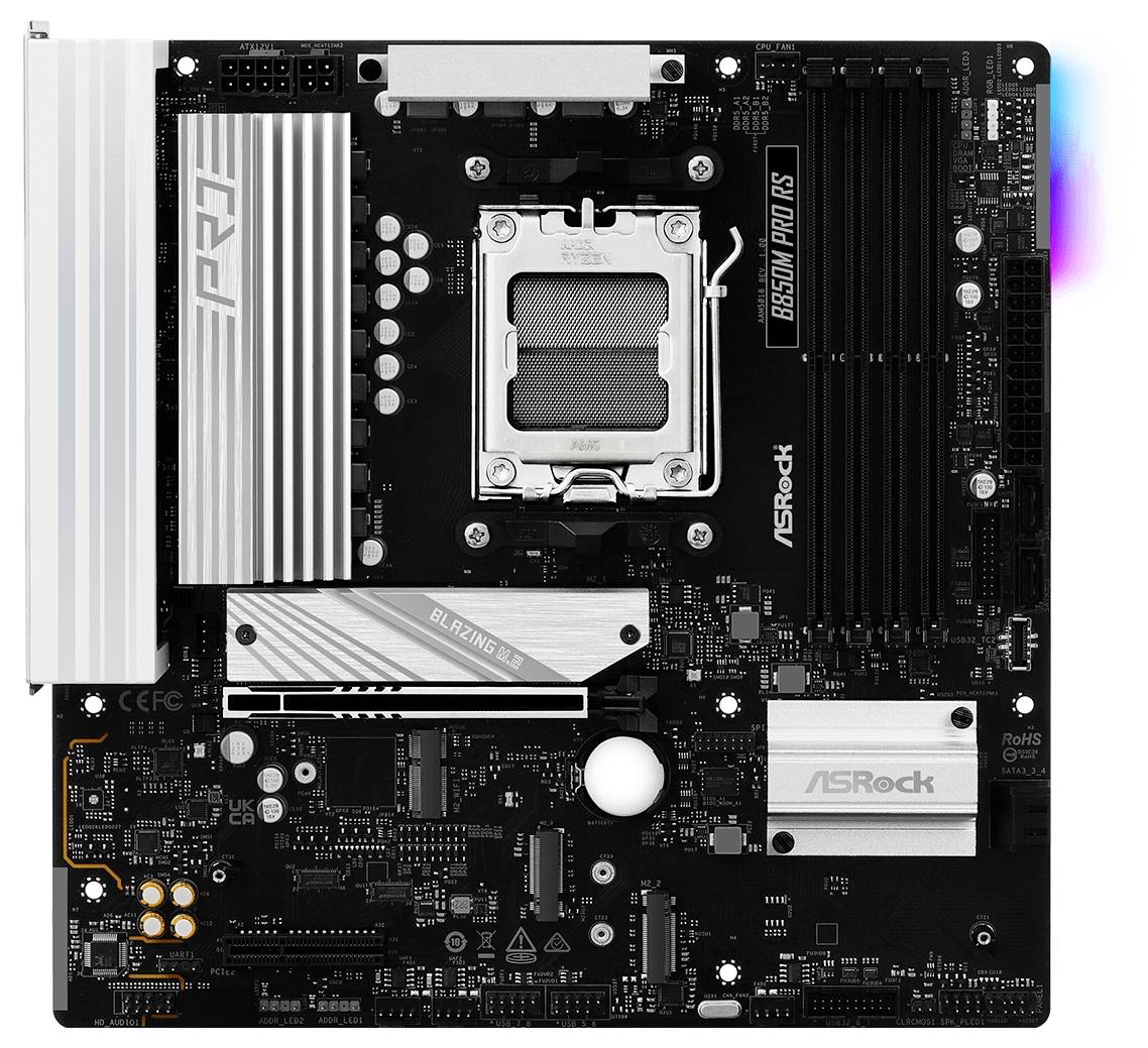 ASRock B850M Pro RS Mainboard Sockel (PC) AMD® AM5 Formfaktor (Details) Micro-ATX Mainboard-Chipsatz AMD® B850
