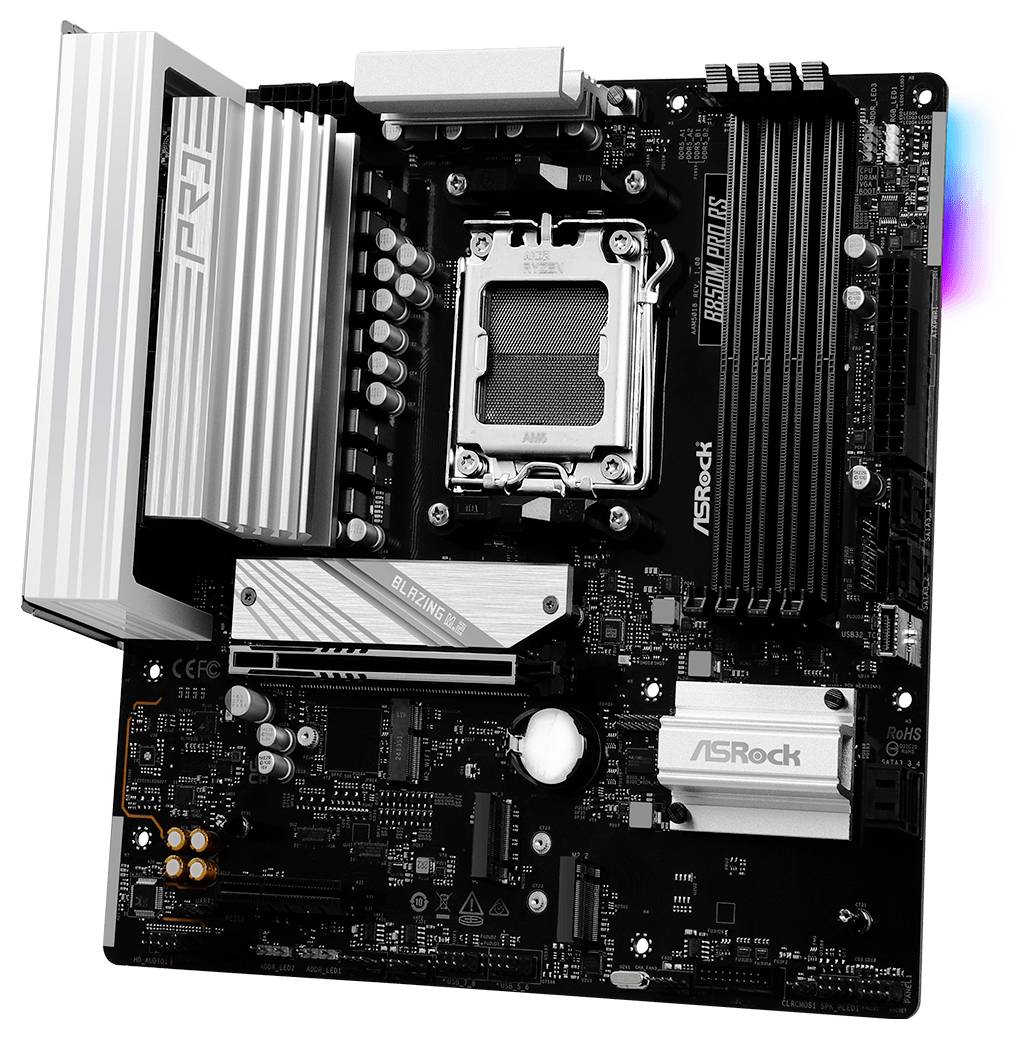 ASRock B850M Pro RS Mainboard Sockel (PC) AMD® AM5 Formfaktor (Details) Micro-ATX Mainboard-Chipsatz AMD® B850