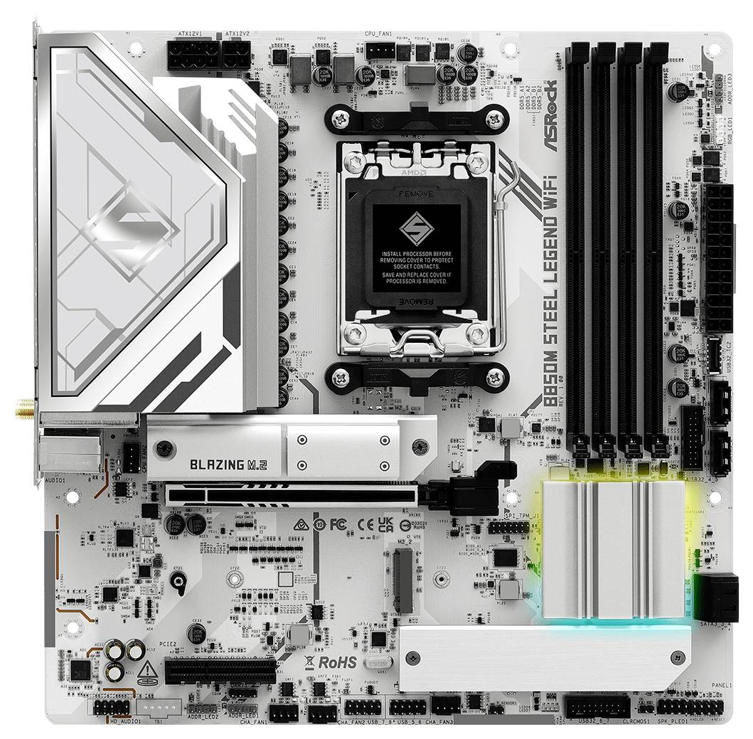 ASRock B850M Steel Legend Mainboard Sockel (PC) AMD® AM5 Formfaktor (Details) Micro-ATX Mainboard-Chipsatz AMD® B850