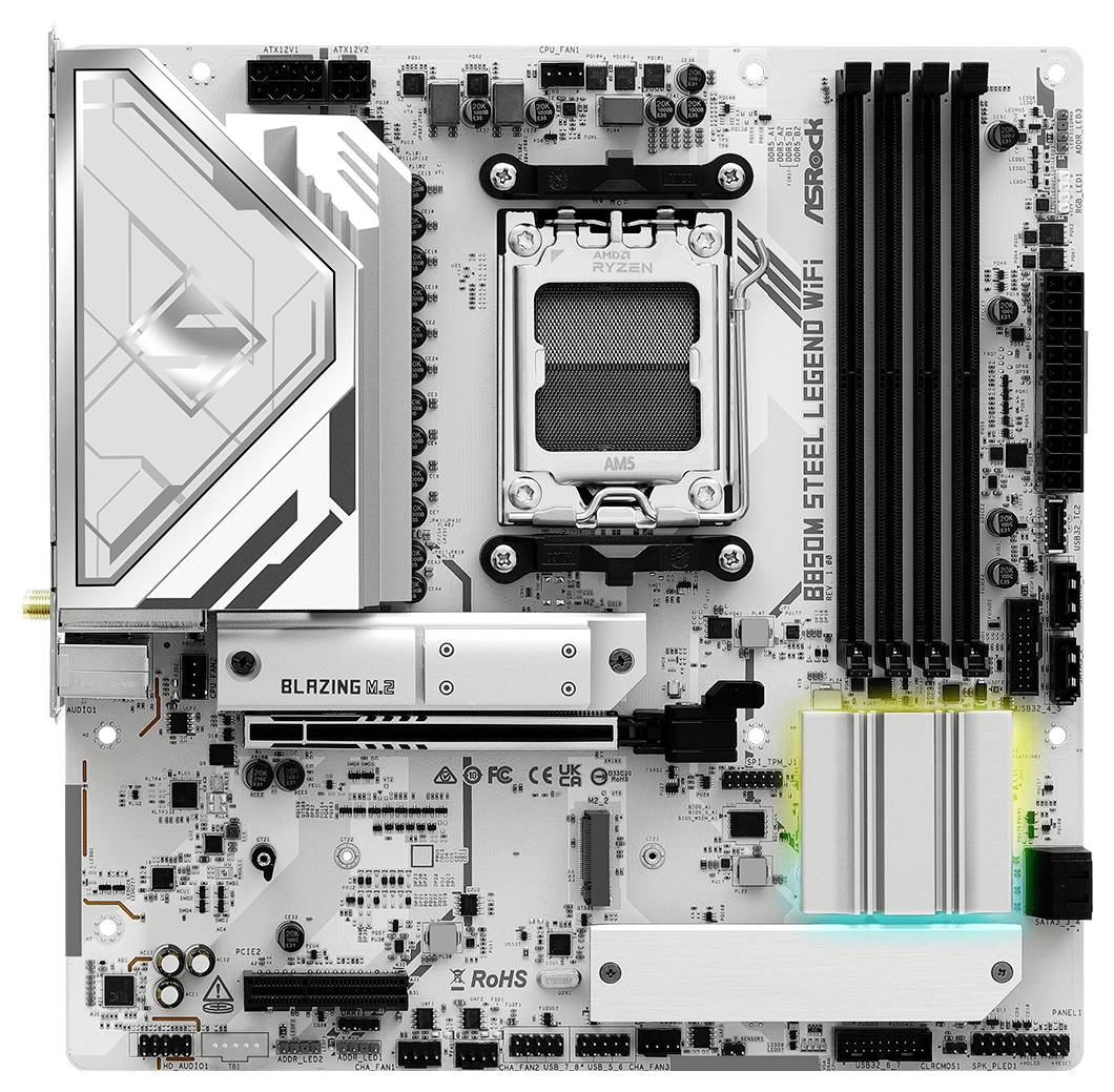 ASRock B850M Steel Legend Mainboard Sockel (PC) AMD® AM5 Formfaktor (Details) Micro-ATX Mainboard-Chipsatz AMD® B850