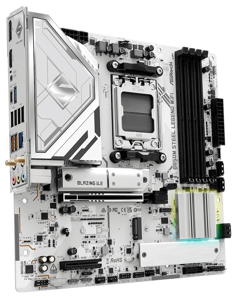 ASRock B850M Steel Legend Mainboard Sockel (PC) AMD® AM5 Formfaktor (Details) Micro-ATX Mainboard-Chipsatz AMD® B850