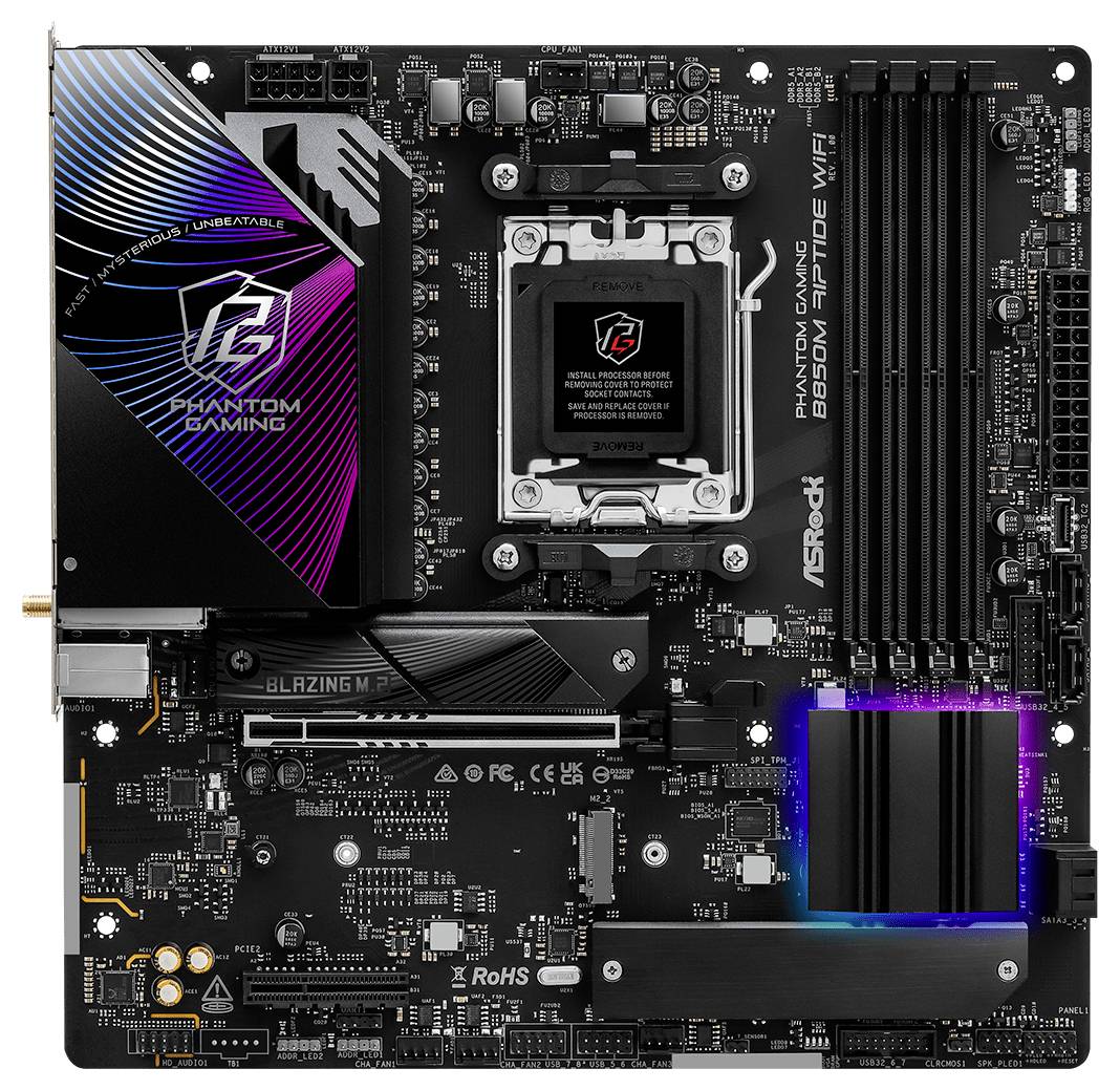 ASRock B850M Riptide Mainboard Sockel (PC) AMD® AM5 Formfaktor (Details) Micro-ATX Mainboard-Chipsatz AMD® B850