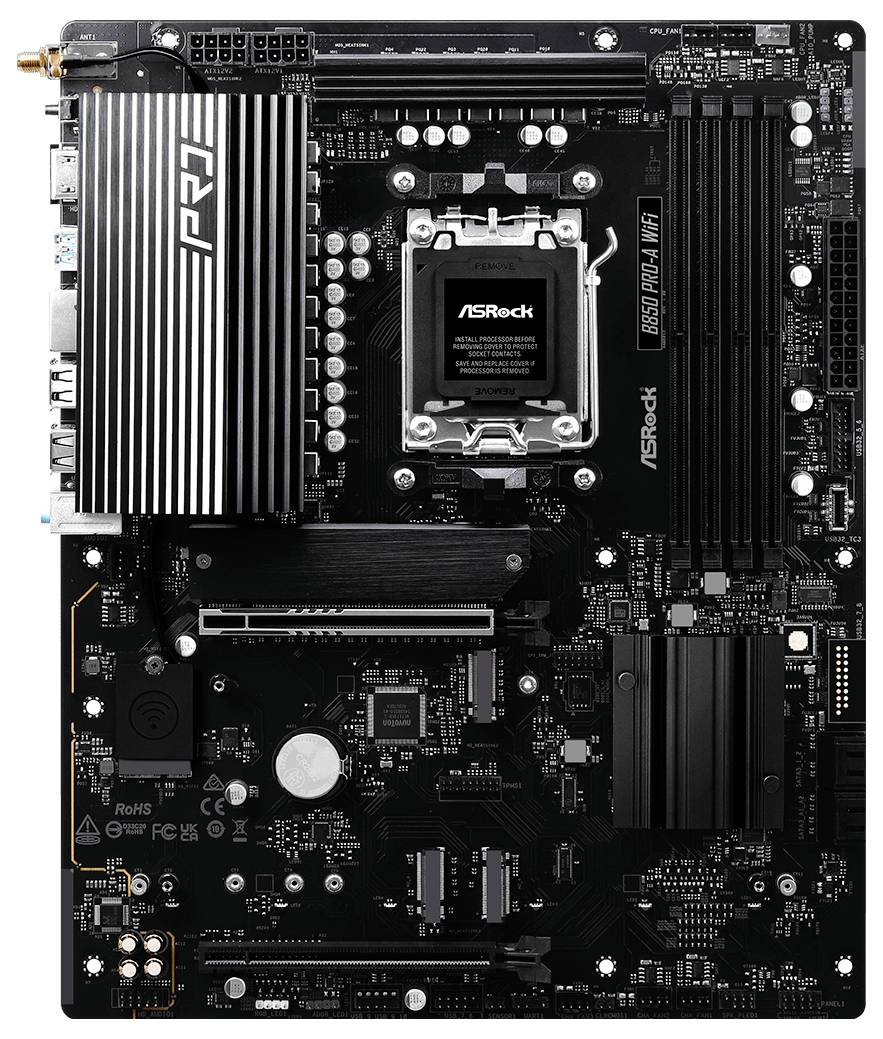 ASRock B850 Pro-A Mainboard Sockel (PC) AMD® AM5 Formfaktor (Details) ATX Mainboard-Chipsatz AMD® B850