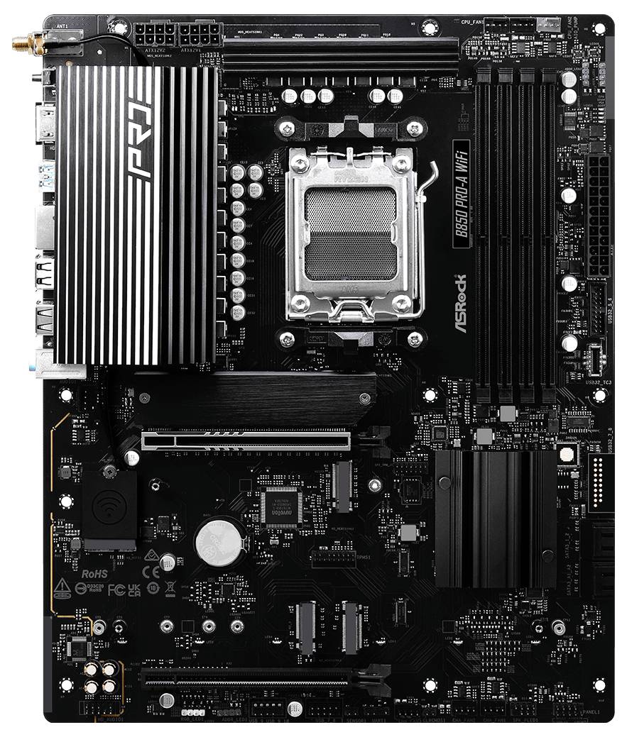 ASRock B850 Pro-A Mainboard Sockel (PC) AMD® AM5 Formfaktor (Details) ATX Mainboard-Chipsatz AMD® B850