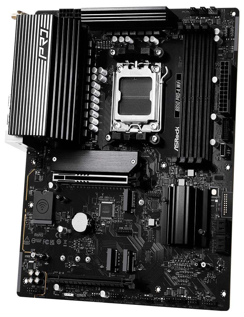 ASRock B850 Pro-A Mainboard Sockel (PC) AMD® AM5 Formfaktor (Details) ATX Mainboard-Chipsatz AMD® B850