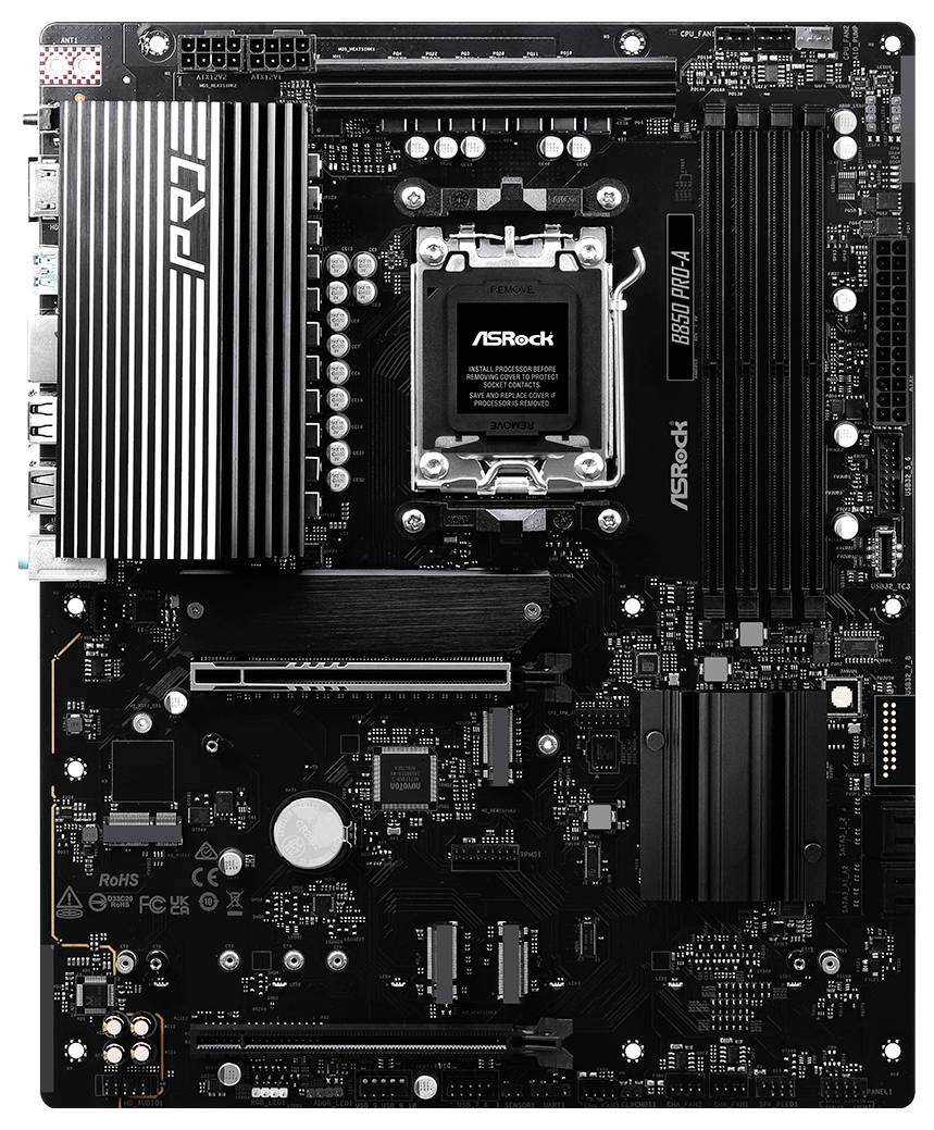 ASRock B850 Pro-A Mainboard Sockel (PC) AMD® AM5 Formfaktor (Details) ATX Mainboard-Chipsatz AMD® B850
