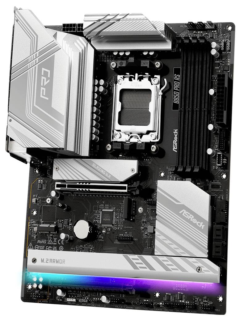 ASRock B850 Pro RS Mainboard Sockel (PC) AMD® AM5 Formfaktor (Details) ATX Mainboard-Chipsatz AMD® B850
