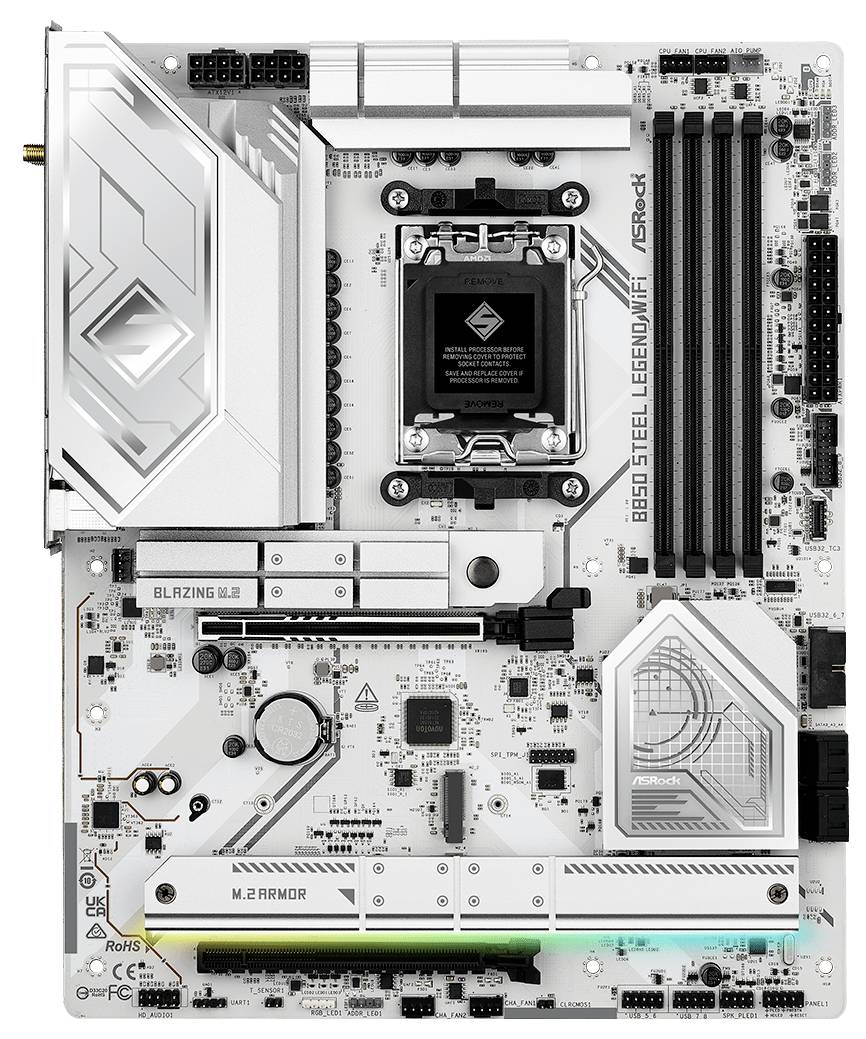 ASRock B850 Steel Legend Mainboard Sockel (PC) AMD® AM5 Formfaktor (Details) ATX Mainboard-Chipsatz AMD® B850