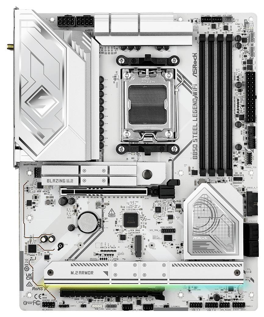 ASRock B850 Steel Legend Mainboard Sockel (PC) AMD® AM5 Formfaktor (Details) ATX Mainboard-Chipsatz AMD® B850