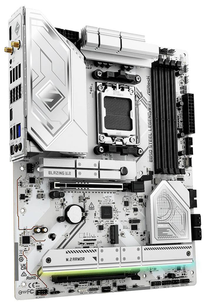 ASRock B850 Steel Legend Mainboard Sockel (PC) AMD® AM5 Formfaktor (Details) ATX Mainboard-Chipsatz AMD® B850