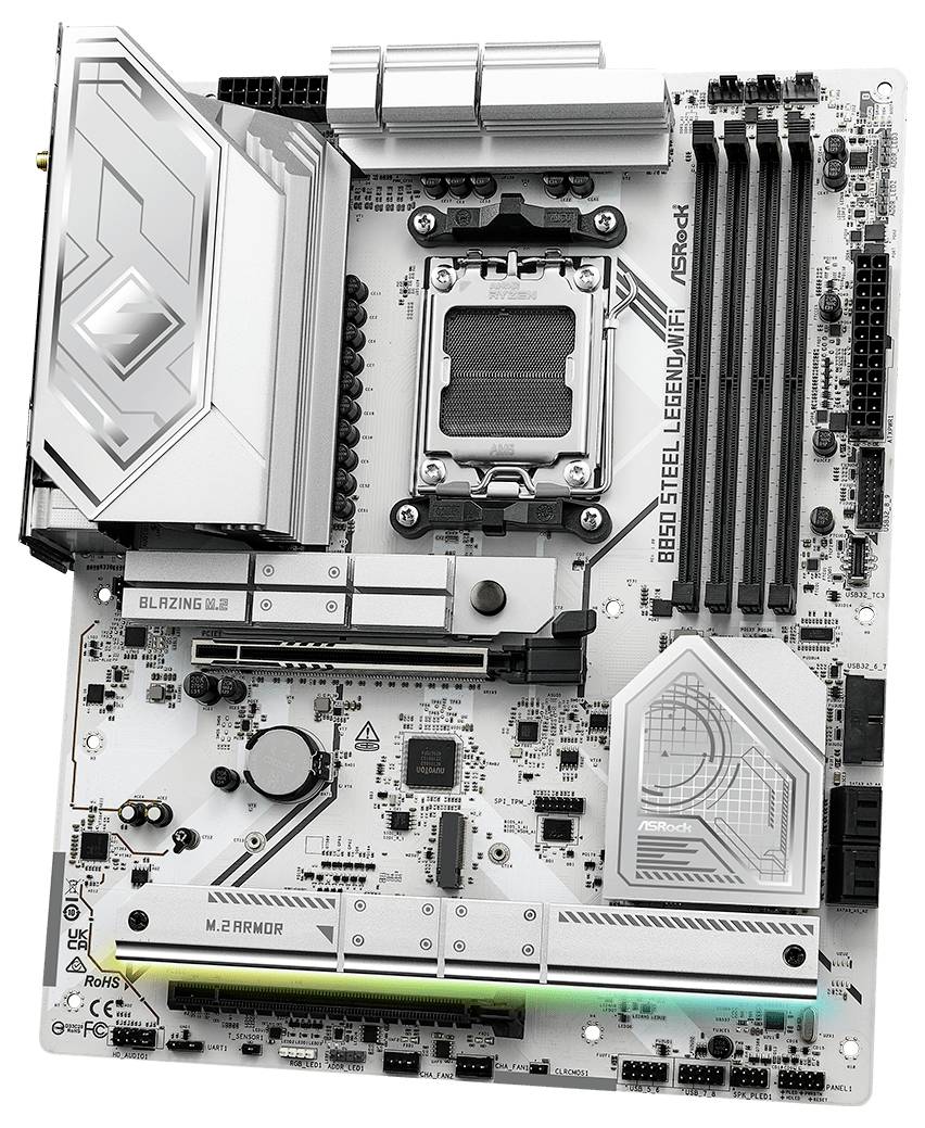 ASRock B850 Steel Legend Mainboard Sockel (PC) AMD® AM5 Formfaktor (Details) ATX Mainboard-Chipsatz AMD® B850