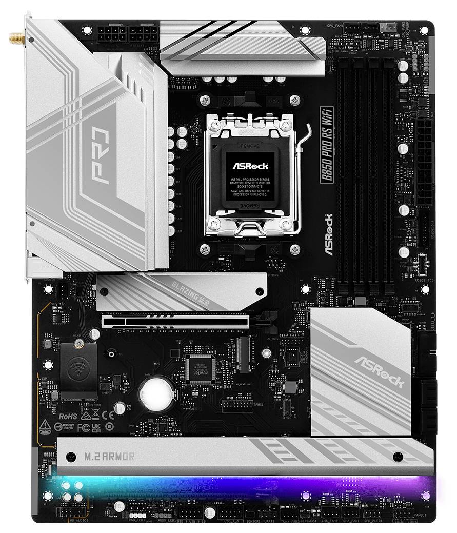 ASRock B850 Pro RS Mainboard Sockel (PC) AMD® AM5 Formfaktor (Details) ATX Mainboard-Chipsatz AMD® B850