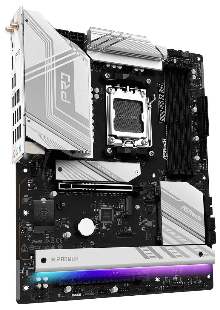 ASRock B850 Pro RS Mainboard Sockel (PC) AMD® AM5 Formfaktor (Details) ATX Mainboard-Chipsatz AMD® B850