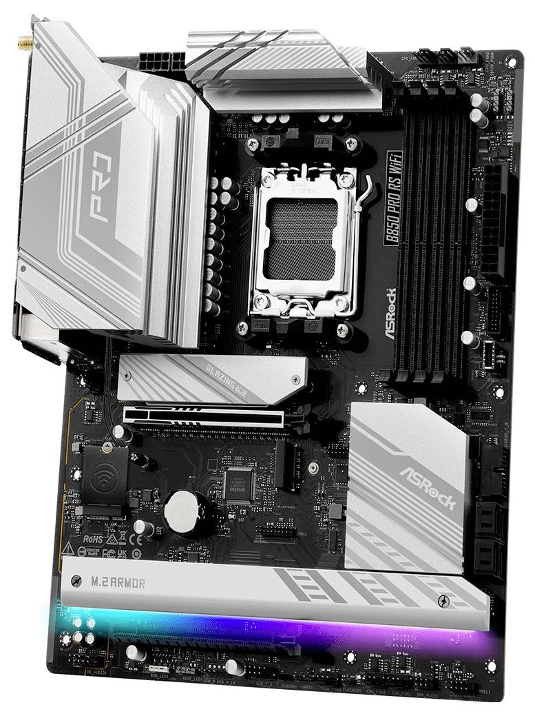 ASRock B850 Pro RS Mainboard Sockel (PC) AMD® AM5 Formfaktor (Details) ATX Mainboard-Chipsatz AMD® B850