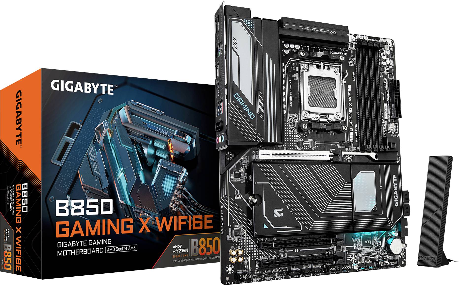 Gigabyte B850 GAMING X WIFI6E Mainboard Sockel (PC) AMD® AM5 Formfaktor (Details) ATX Mainboard-Chipsatz AMD® B850