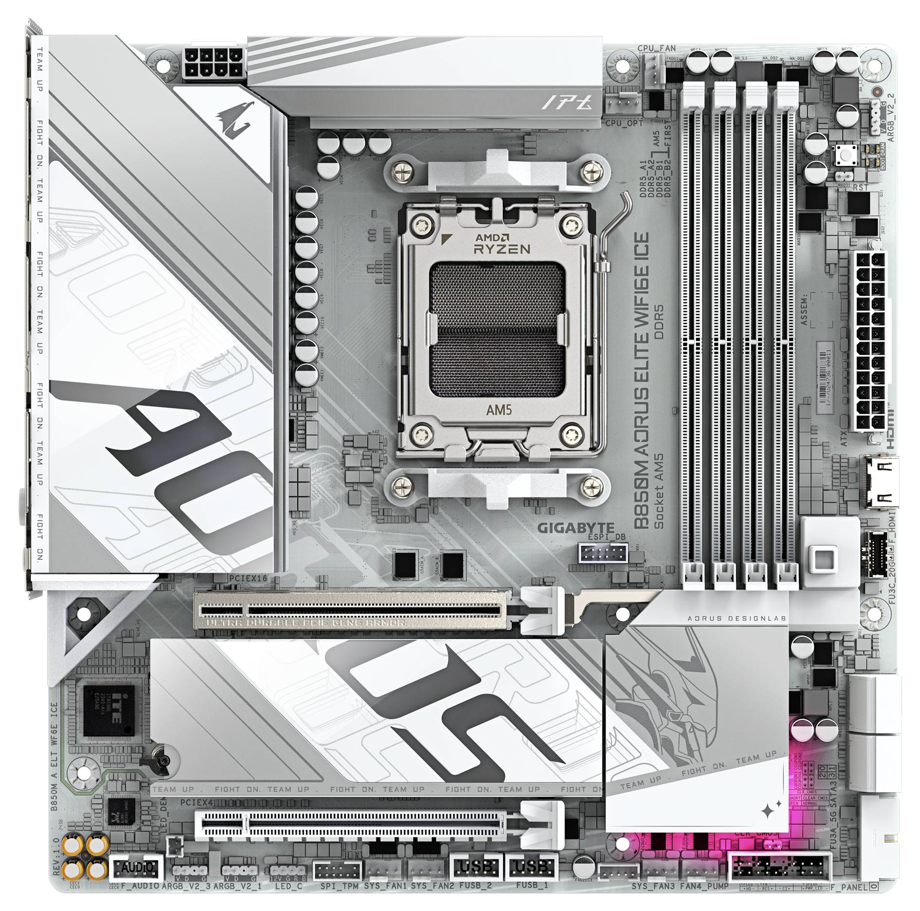 Gigabyte B850M A ELT WF6E ICE Mainboard Sockel (PC) AMD® AM5 Formfaktor (Details) Micro-ATX Mainboard-Chipsatz AMD® B850