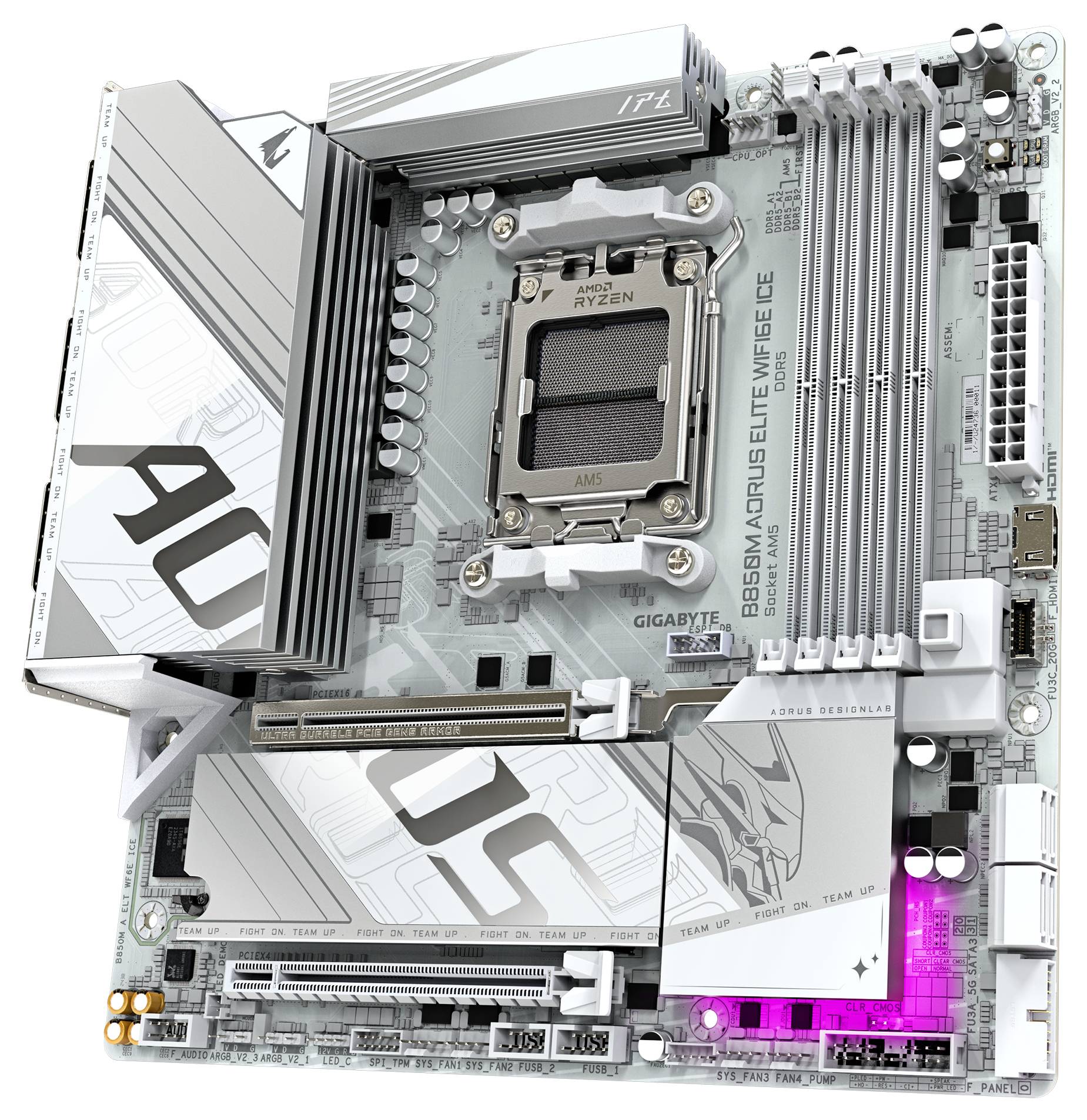Gigabyte B850M A ELT WF6E ICE Mainboard Sockel (PC) AMD® AM5 Formfaktor (Details) Micro-ATX Mainboard-Chipsatz AMD® B850