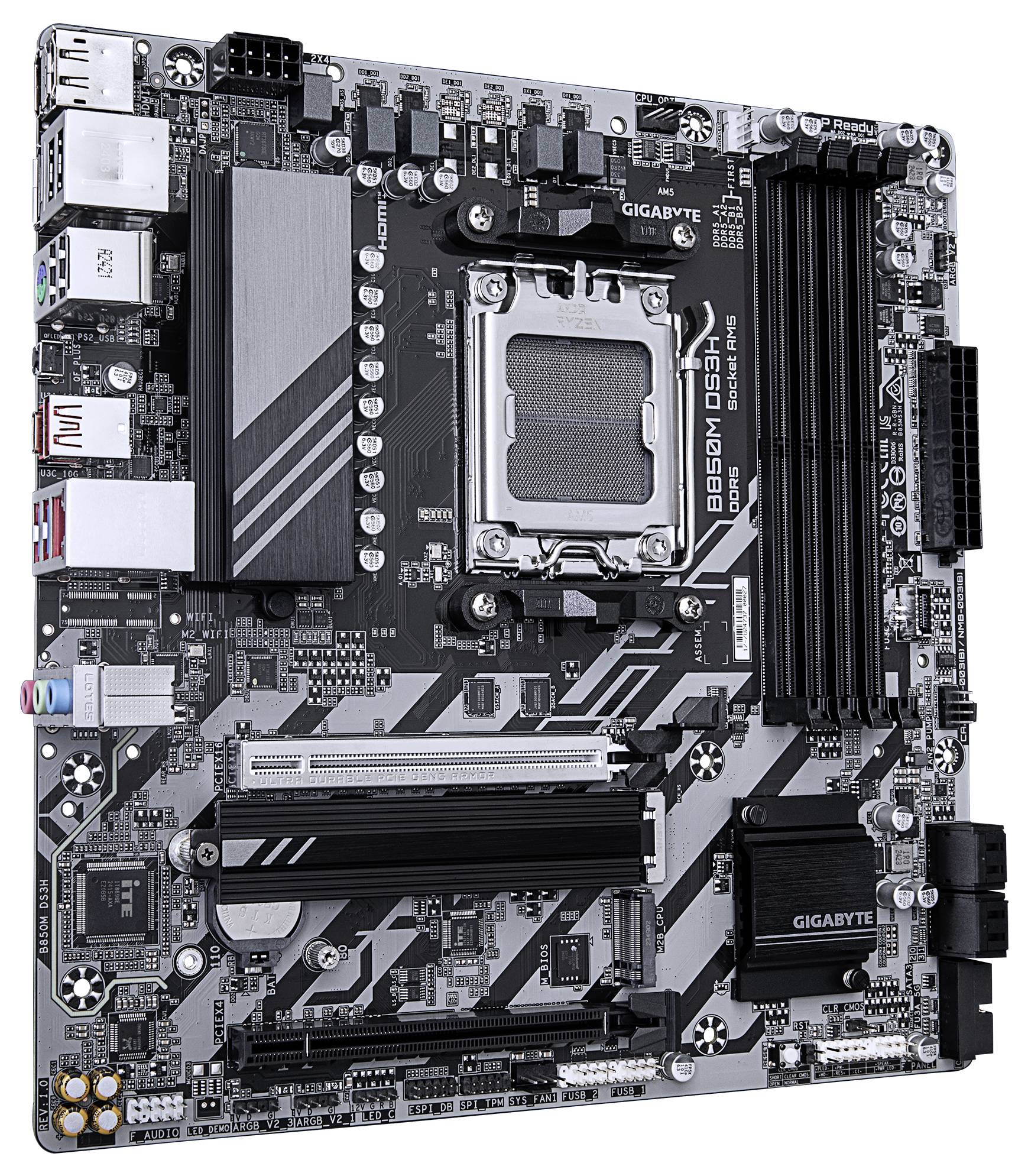 Gigabyte B850M DS3H Mainboard Sockel (PC) AMD® AM5 Formfaktor (Details) Micro-ATX Mainboard-Chipsatz AMD® B850