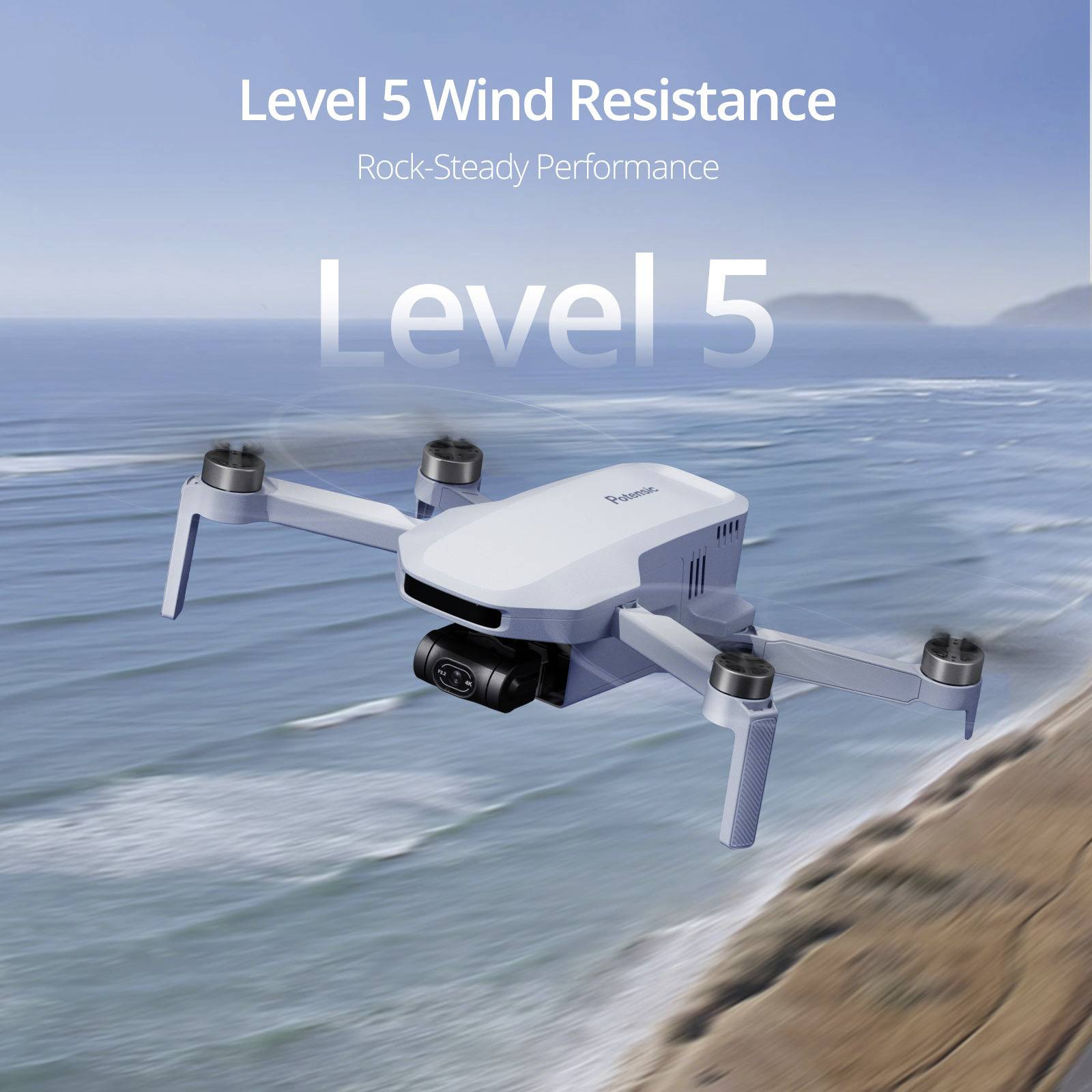 Potensic ATOM Quadrocopter RtF Kameraflug, GPS-Funktion, Einsteiger Grau