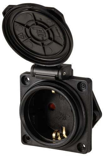 Sygonix SY-6746374 Schutzkontakt-Steckdose IP44 Schwarz
