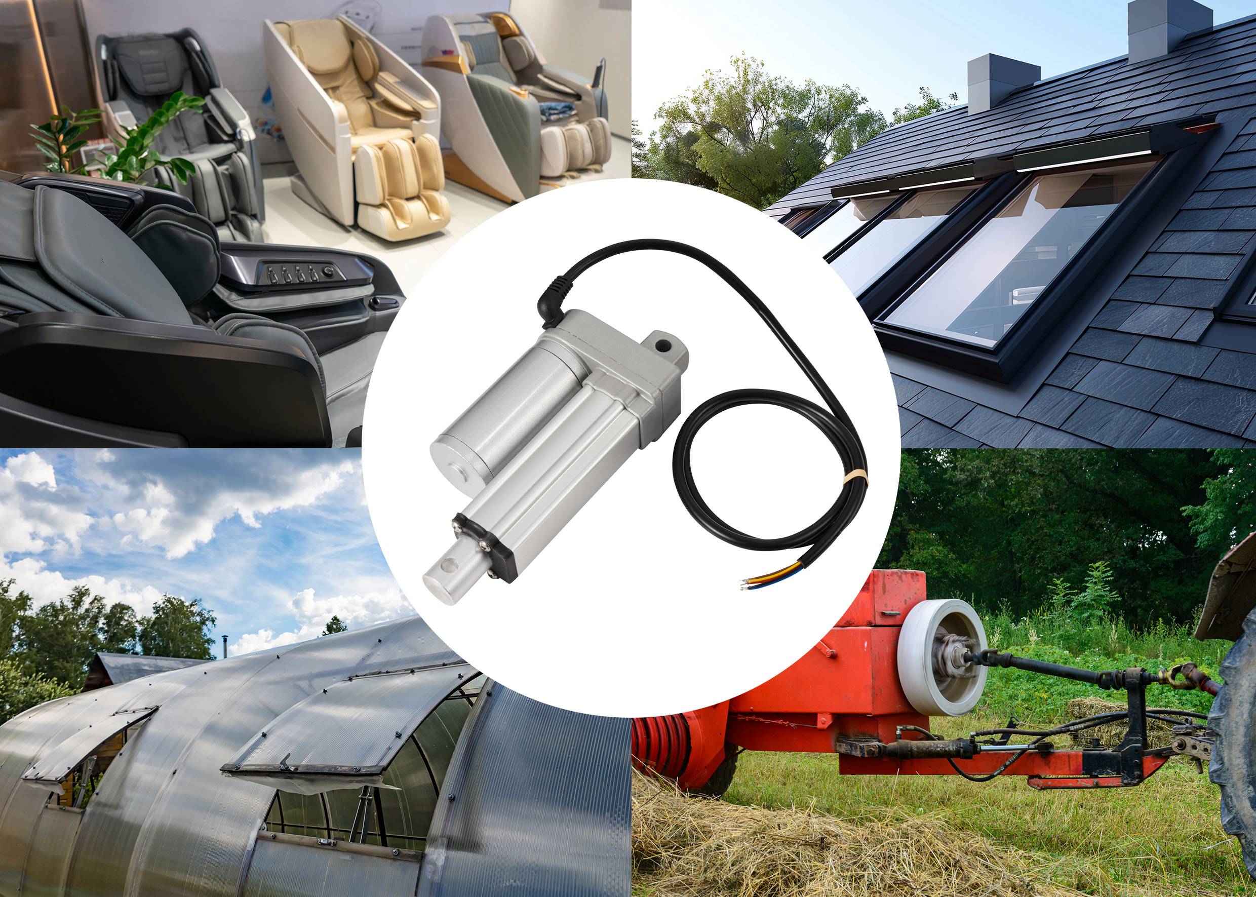 TRU COMPONENTS Elektrozylinder TC24-50-1000 TC-13492788 Hublänge 50mm Schubkraft 1000 N 24 V/DC 1St.