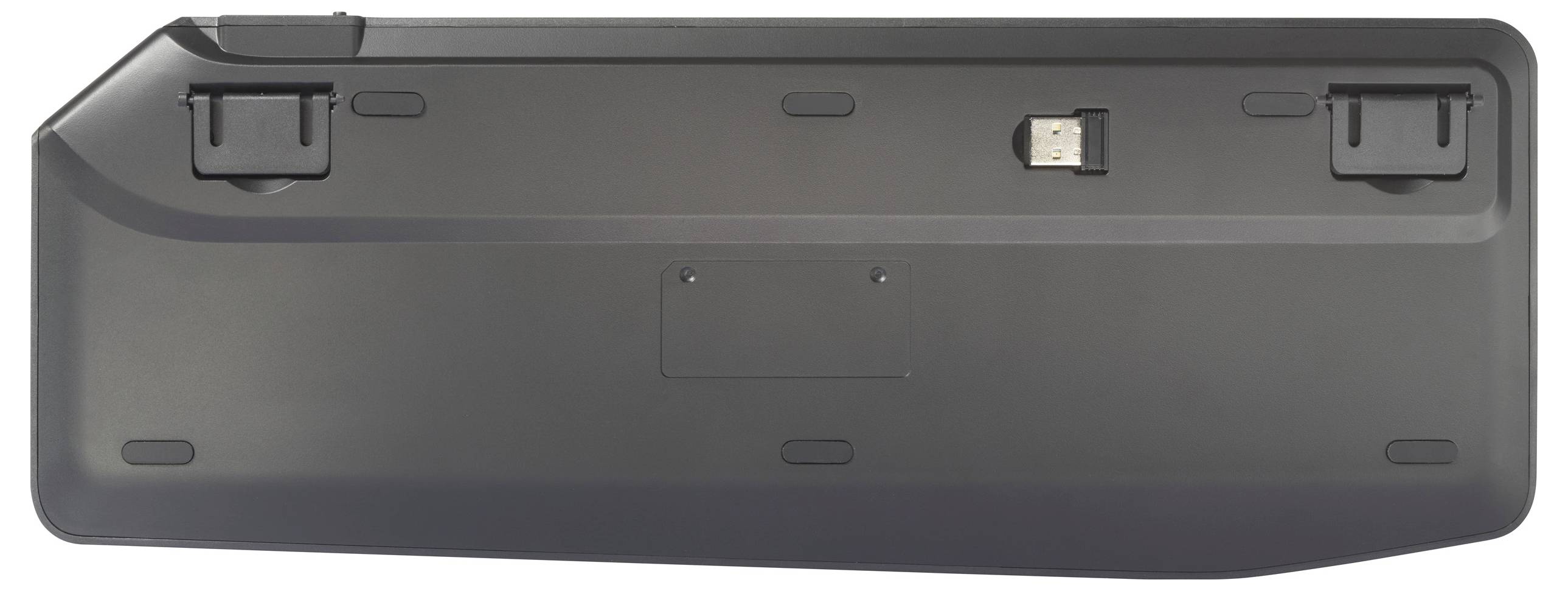 Renkforce RF-WLBTKB-300 Bluetooth®, Funk Tastatur Deutsch, QWERTZ Schwarz Integriertes Touchpad, Wiederaufladbar