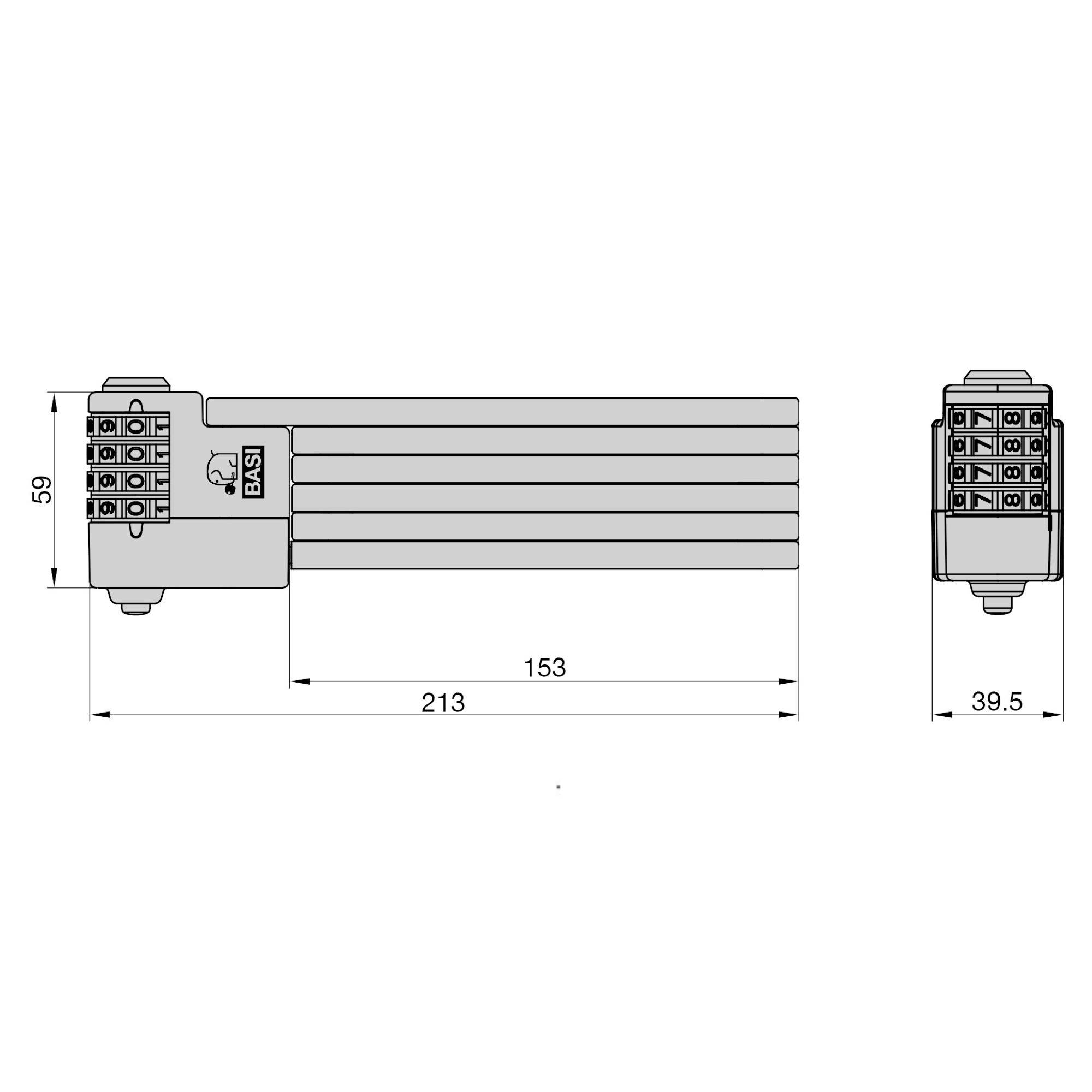Basi ZR 319 Faltschloss Schwarz Zahlenschloss